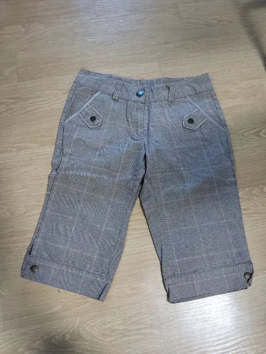 チェック柄 7分丈 コットン パンツ 44サイズ