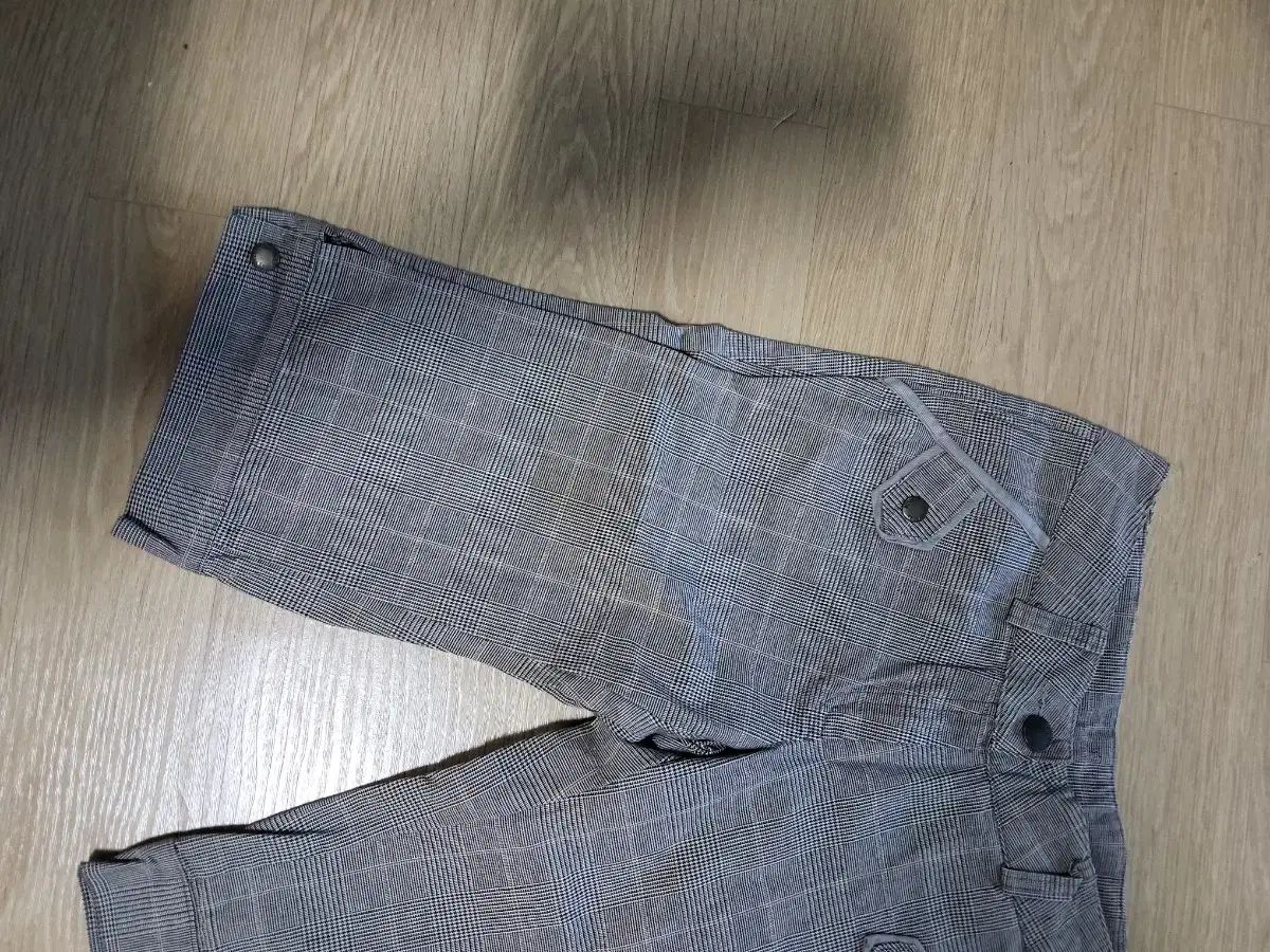 チェック柄 7分丈 コットン パンツ 44サイズ