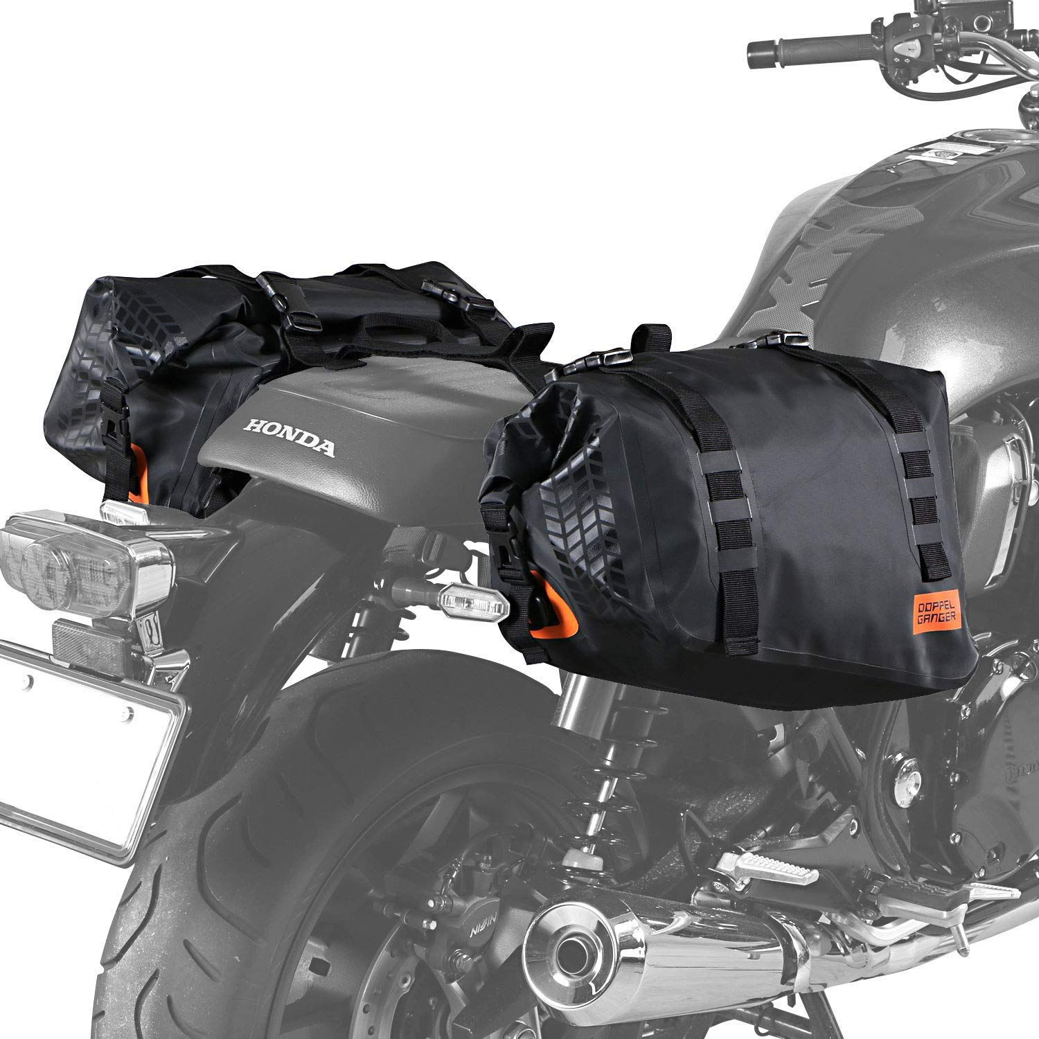 在庫 DBT393 ターポリンバッグシリーズ バイク用 40L キャンプツーリングに必要な防水 大容量 ターポリンサイドバッグ DOPPELGANGER ドッペルギャンガー