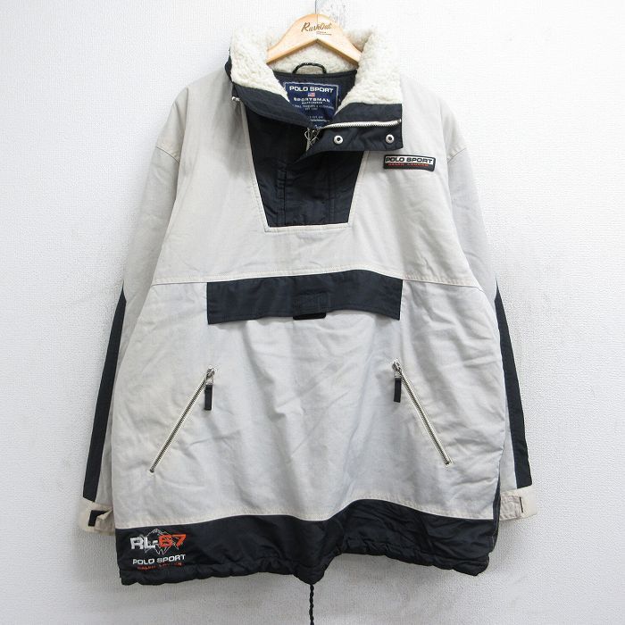XL/古着 ラルフローレン ポロスポーツ 長袖 ブランド ナイロン ハーフ