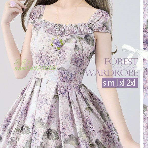 パーティードレス 結婚式 花柄 ワンピース レディース 紫陽花 発表会 二次会ドレス 袖なし 着痩せ ゲストドレス お呼ばれドレス 華やか ウェディングドレス am5a923606