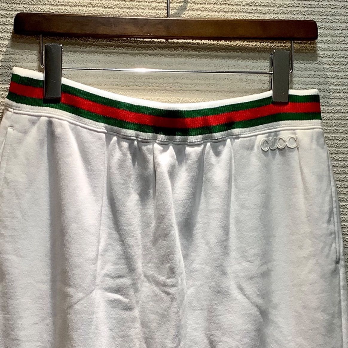 グッチ GUCCI 現行 ウェブ ストライプ コットンジャージー スカート 白 ホワイト L レディース 810391 N1011 T130