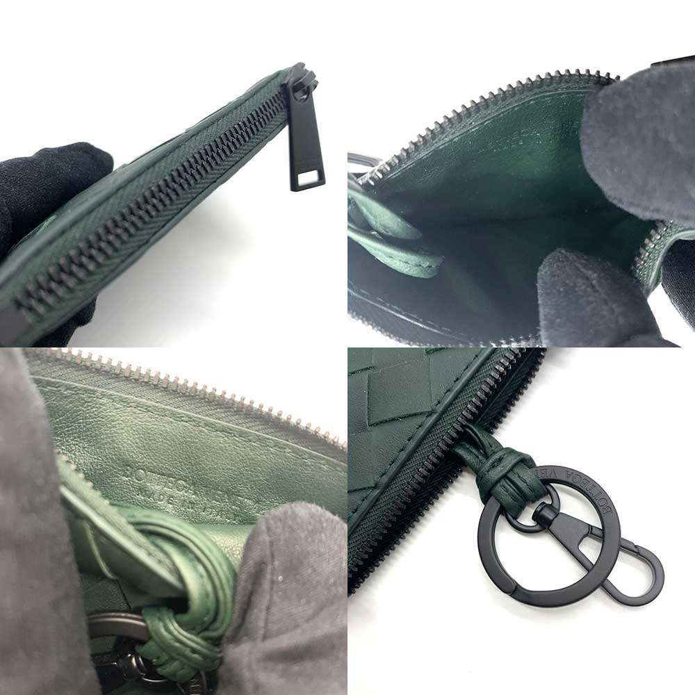  ボッテガヴェネタ コインケース イントレチャート カーキ レザー キーリング付き キーケース メンズ BOTTEGA VENETA ABランク キーケース 小物