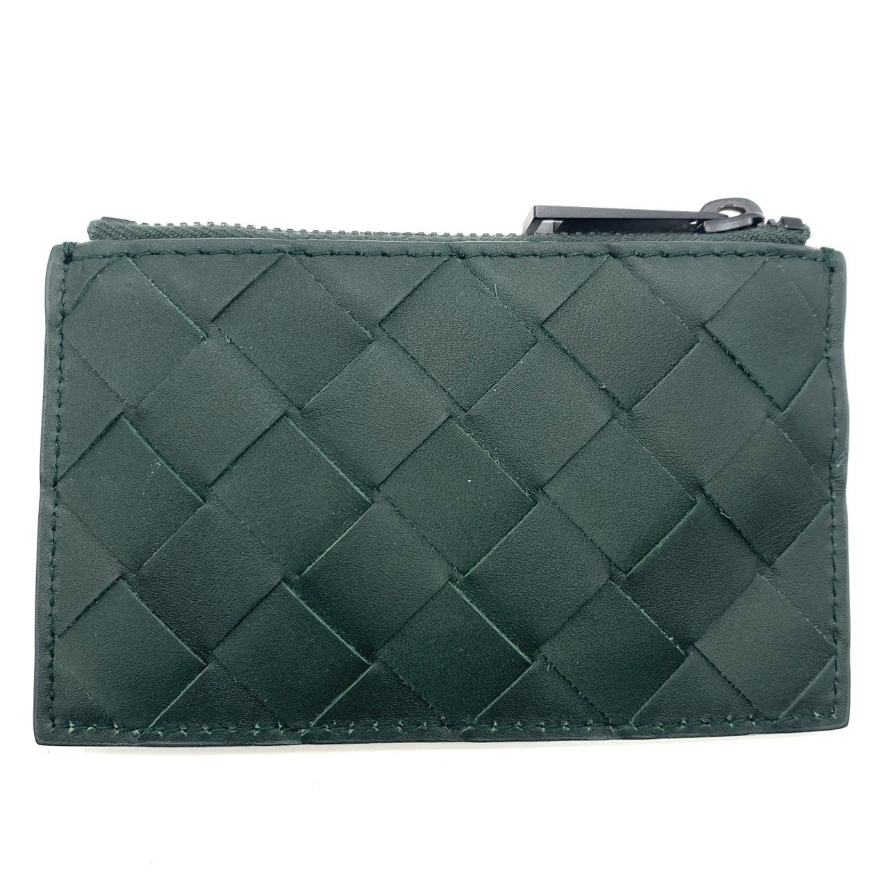 ボッテガヴェネタ コインケース イントレチャート カーキ レザー キーリング付き キーケース メンズ BOTTEGA VENETA ABランク