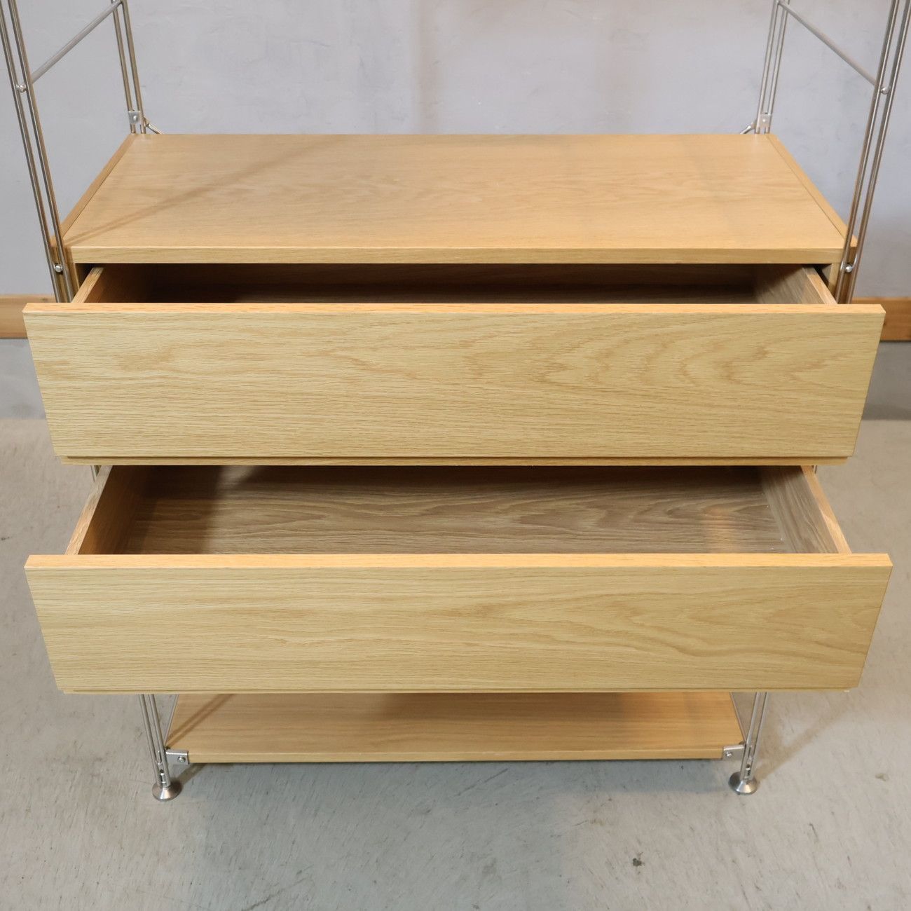 無印 MUJI オーク材 ステンレスユニットシェルフ 引出し付き 収納棚 オープンラック ナチュラル インダストリアル カジュアル MARWIL-DEMENAGEMENTS_CH