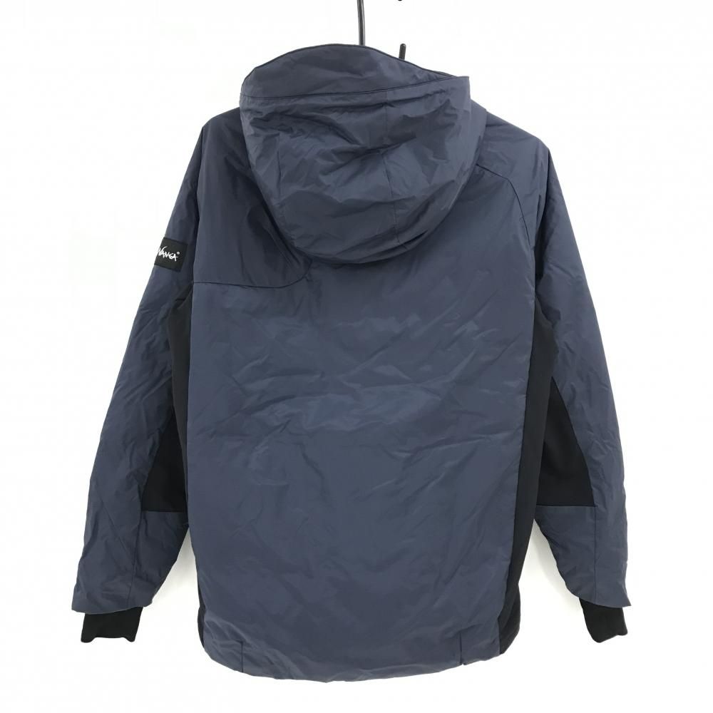 超 ルコックゴルフ NANGA ダウンジャケット ネイビー 黒 フード付 ダウン90％ メンズ M ゴルフウェア le coq sportif