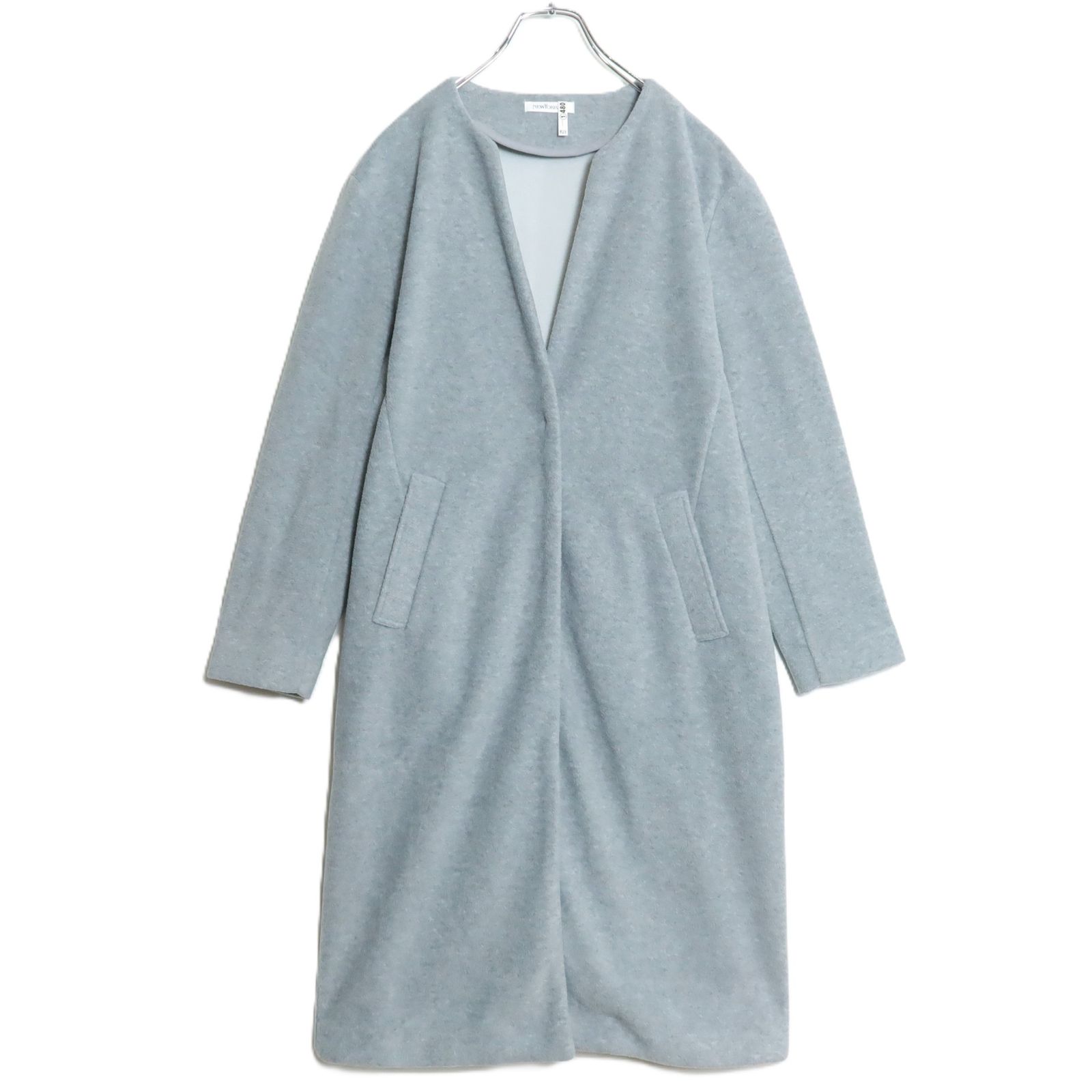 ニューヨーカー コート はおりもの サイズM ライトグレー系 厚手 無地 z15977