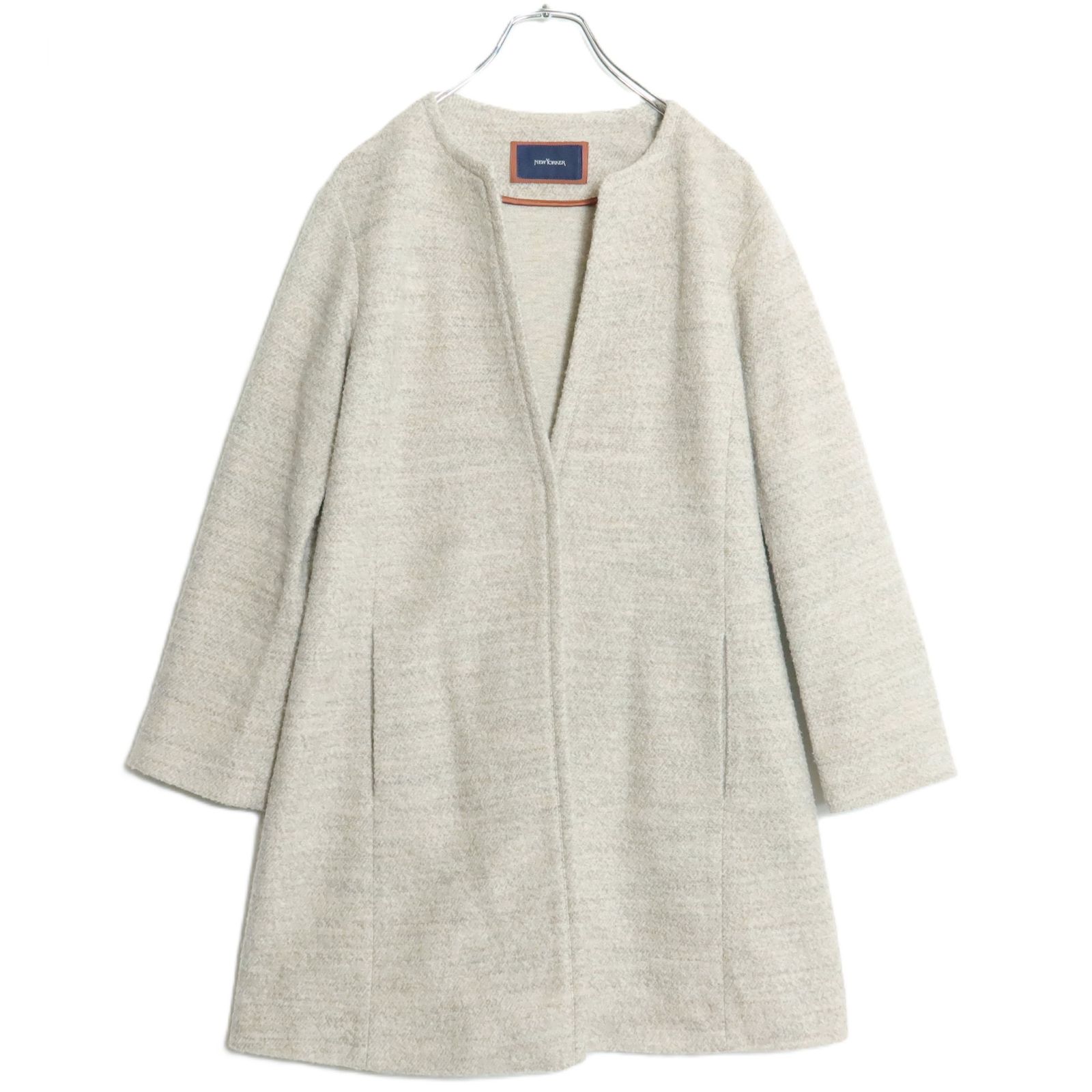ニューヨーカー コート はおりもの サイズ9号 グレージュ系 あったかウール混♪厚手 z15976