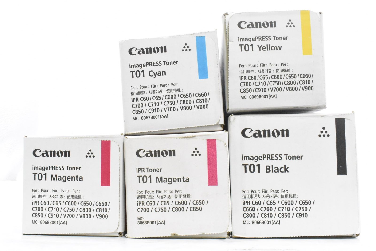 キャノン 純正 トナー T01 4色5本 シアン マゼンタ イエロー ブラック CANON ITTV4EYKYLK8-D-N29-byebye