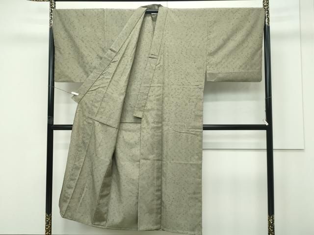 平和屋本店■極上　男性　髭紬・髭紬羽織セット　単衣　着物：鶸茶色　羽織：黄海松茶色　逸品　CZAA4202s5 平和屋本店□極上 男性 髭紬・髭紬羽織セット 単衣 着物：鶸茶色 羽織