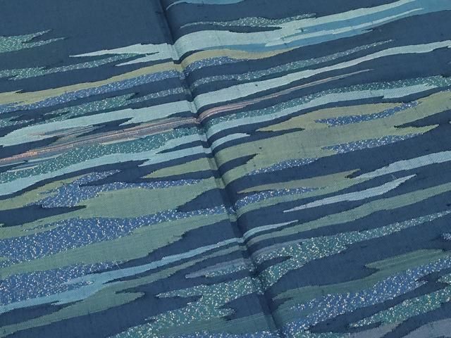 平和屋本店■極上　伝統工芸士　曽根武勇 　色留訪問着　紬地　霞文　金糸　鉄御納戸色地　ますいわ屋扱い　逸品　CZAA4225s5 平和屋本店□極上 伝統工芸士 曽根武勇 色留訪問着 紬地 霞文 金糸