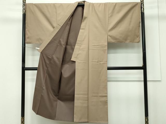 平和屋本店□極上 男性 紬・羽織セット 色無地 キングサイズ 着物