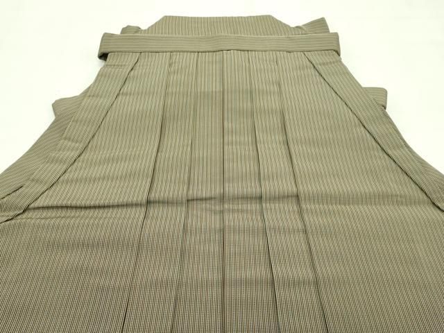 平和屋本店□極上 男性 人間国宝 甲田綏郎 精好仙台平 馬乗り袴 縞  