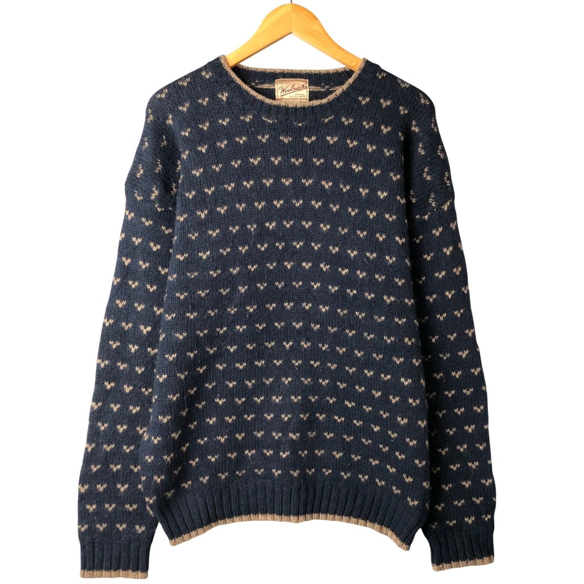 古着 00年代 ウールリッチ WOOLRICH 総柄 バーズアイ柄 ウールニット 