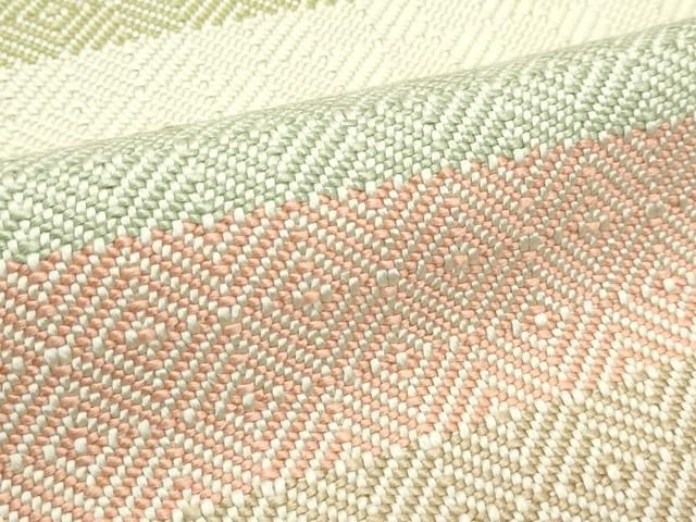 平和屋本店■極上　伊兵衛織　工芸手織　八寸名古屋帯　入子菱　逸品　CZAA4337s5 平和屋本店□極上 伊兵衛織 工芸手織 八寸名古屋帯 入子菱 逸品