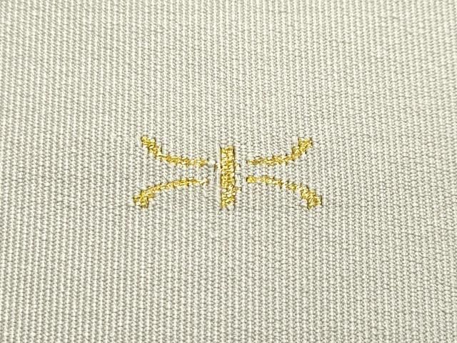 平和屋本店□極上 西陣 小川英謹製 爪掻き本綴れ 八寸名古屋帯 霞文 金