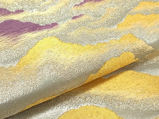 平和屋本店■極上　近代日本画の巨匠　横山大観　京の名門　じゅらく謹製　帝王紫　六通柄袋帯　遠山霞文　プラチナ箔　逸品　CZAA4389s5 平和屋本店□極上 近代日本画の巨匠 横山大観 京の名門 じゅらく謹製