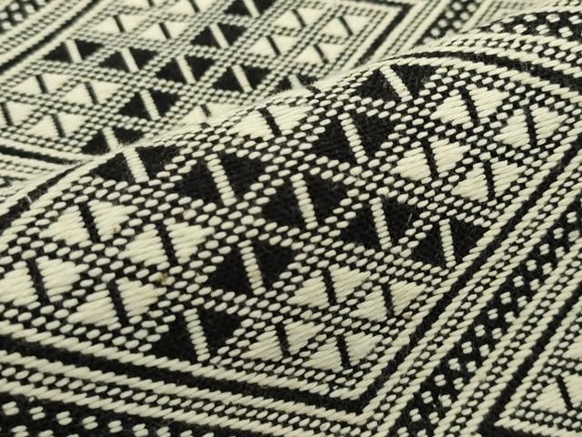 平和屋本店■極上　こぎん刺し　八寸名古屋帯　黒地　逸品　CZAA4392s5 平和屋本店□極上 こぎん刺し 八寸名古屋帯 黒地 逸品 CZAA4392s5