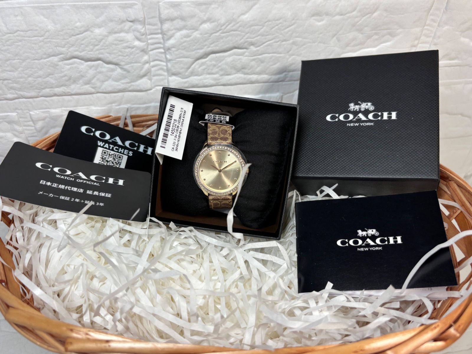 COACH コーチ ダイヤベゼル レディース クォーツ 保証25年7月〜 並行輸入品