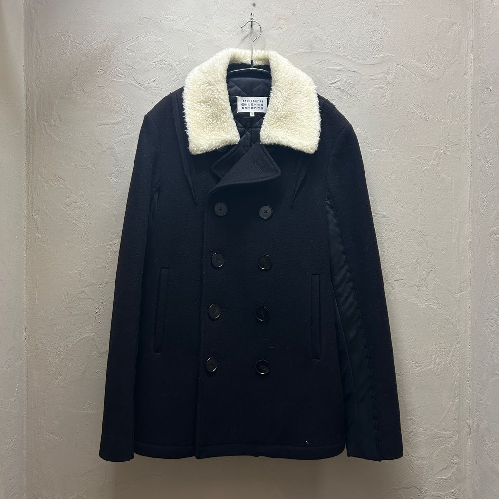 Maison Margiela メゾン マルジェラ 15AW 襟ボアピーコート コート S30AM0305 ネイビー size 48 代官山A10