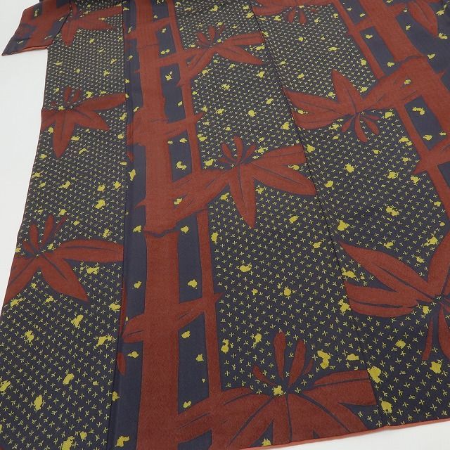 六花 RIKKA 正絹 竹 トールサイズ 手縫い 小紋 着物 A 3751