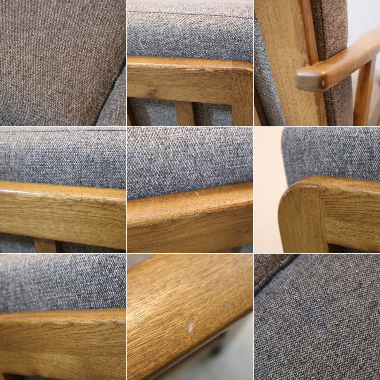 オーク材 トリプルソファ