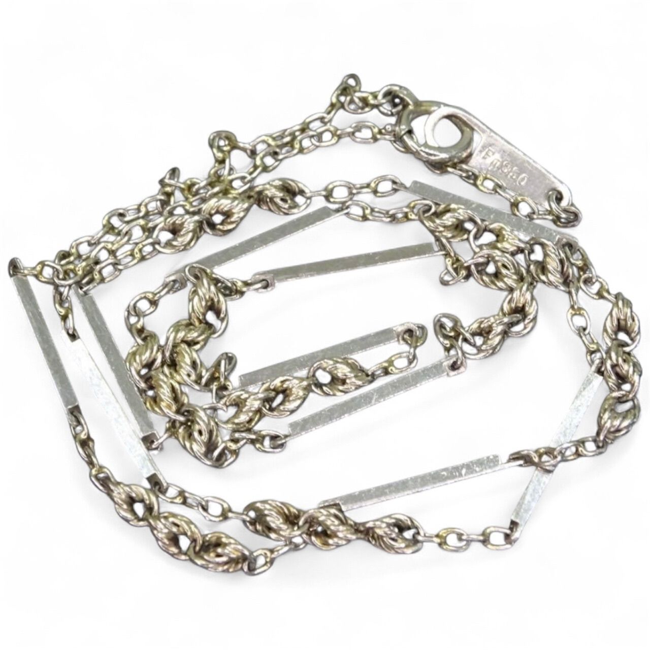 プラチナ pm850 切子 キリコ ねじれ デザイン ネックレス 約42cm 総重量約5.67g ジュエリー 貴金属 メンズ レディース 男女兼用 ジュエリーショッププライス Shops