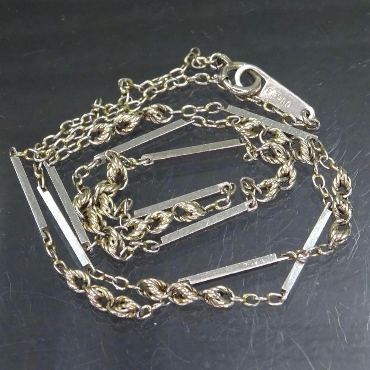 プラチナ pm850 切子 キリコ ねじれ デザイン ネックレス 約42cm 総重量約5.67g ジュエリー 貴金属 メンズ レディース 男女兼用 ジュエリーショッププライス Shops