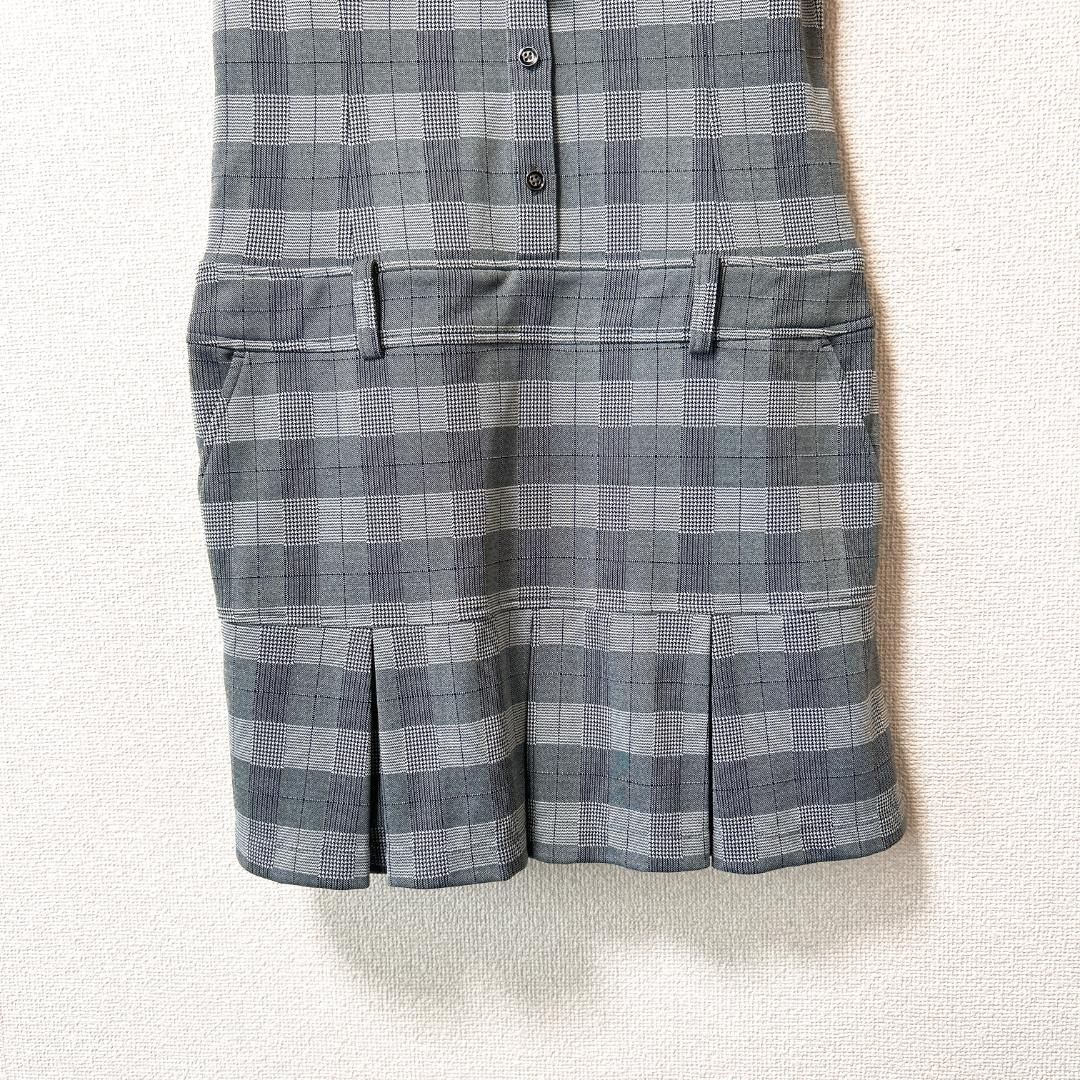 未使用タグ付】Callaway キャロウェイ 半袖 グレンチェックワンピース