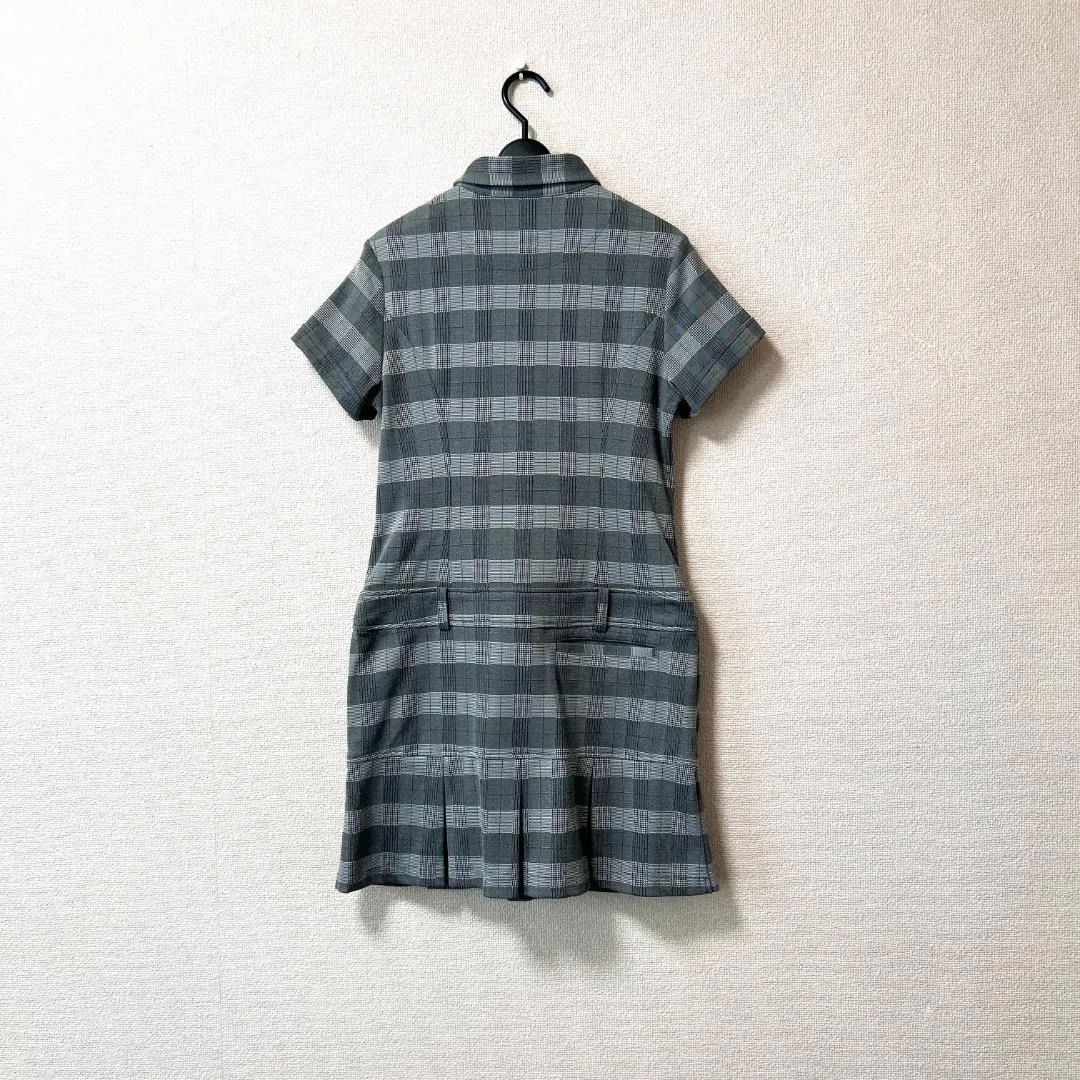 未使用タグ付】Callaway キャロウェイ 半袖 グレンチェックワンピース