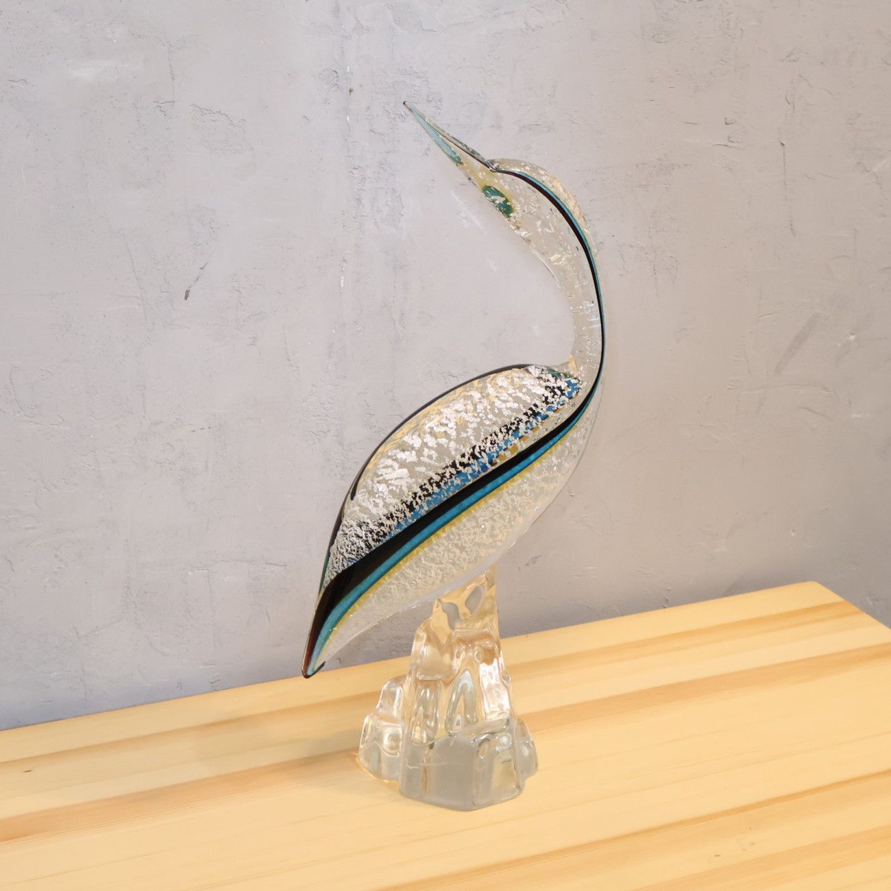 イタリア Zannetti ザネッティ社 ガラスオブジェ 置物 アート 硝子 ムラーノガラス 鳥 エレガント ベネチアングラス 上品 優雅