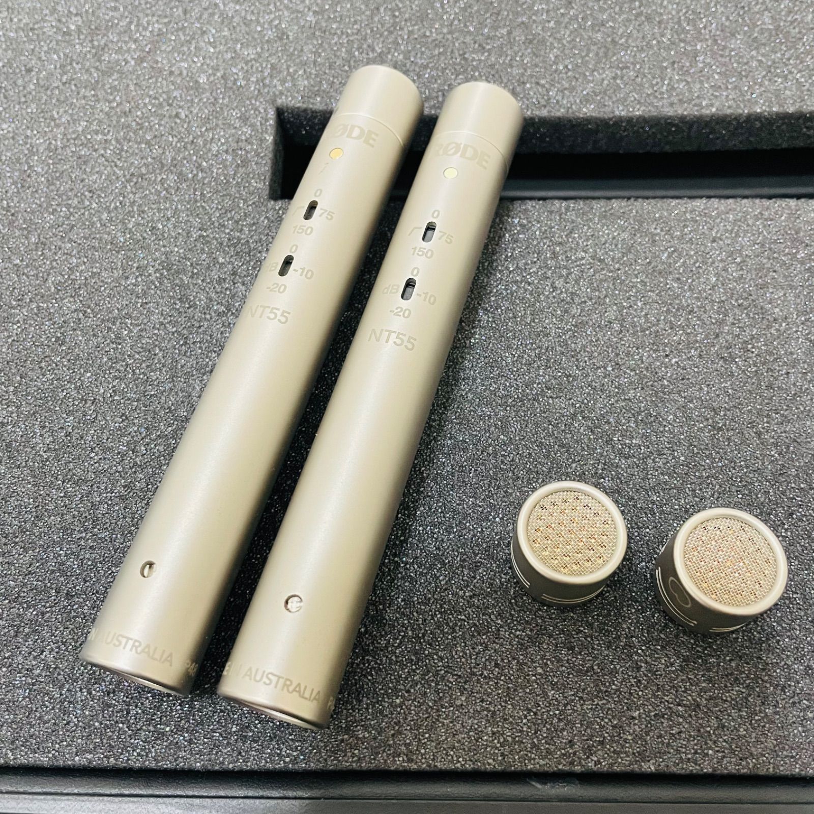 9227 RODE NT55 マイク カプセル ×2 ウィンドスクリーン ×2 ハードケース 付属