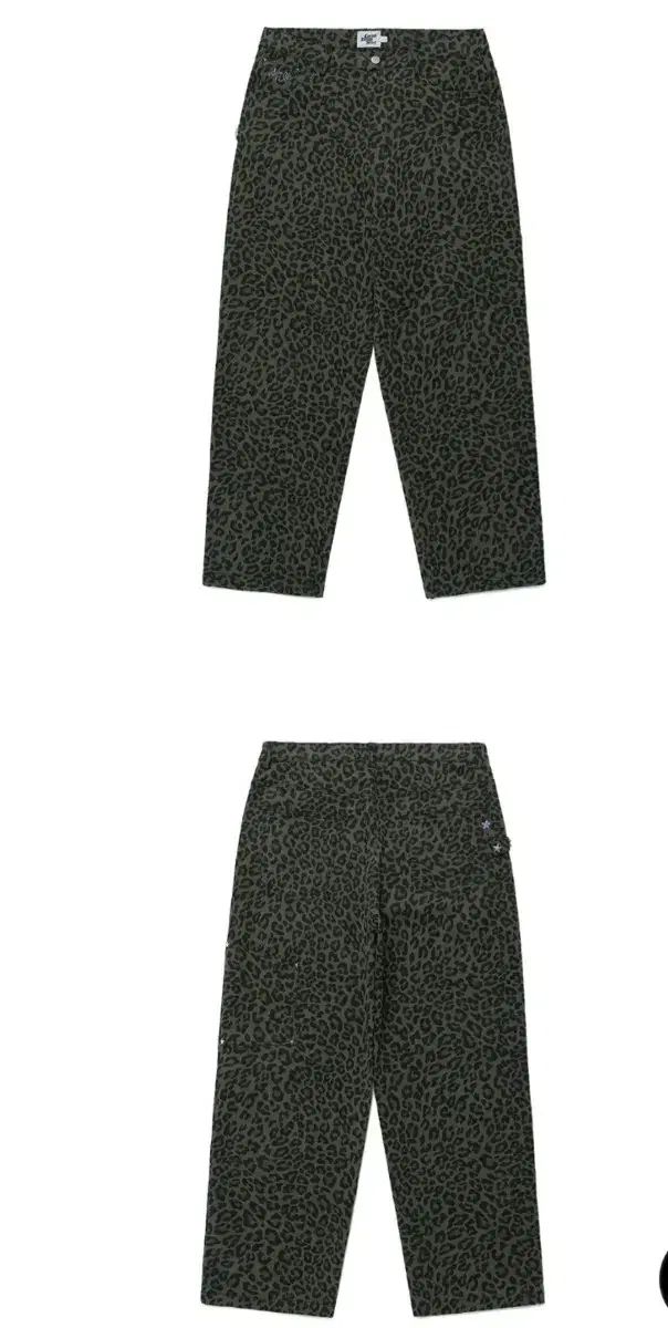 カービィ ヒョウ柄 レオパード スタッズ パンツ カーキ M DECORATOM_COM_BR