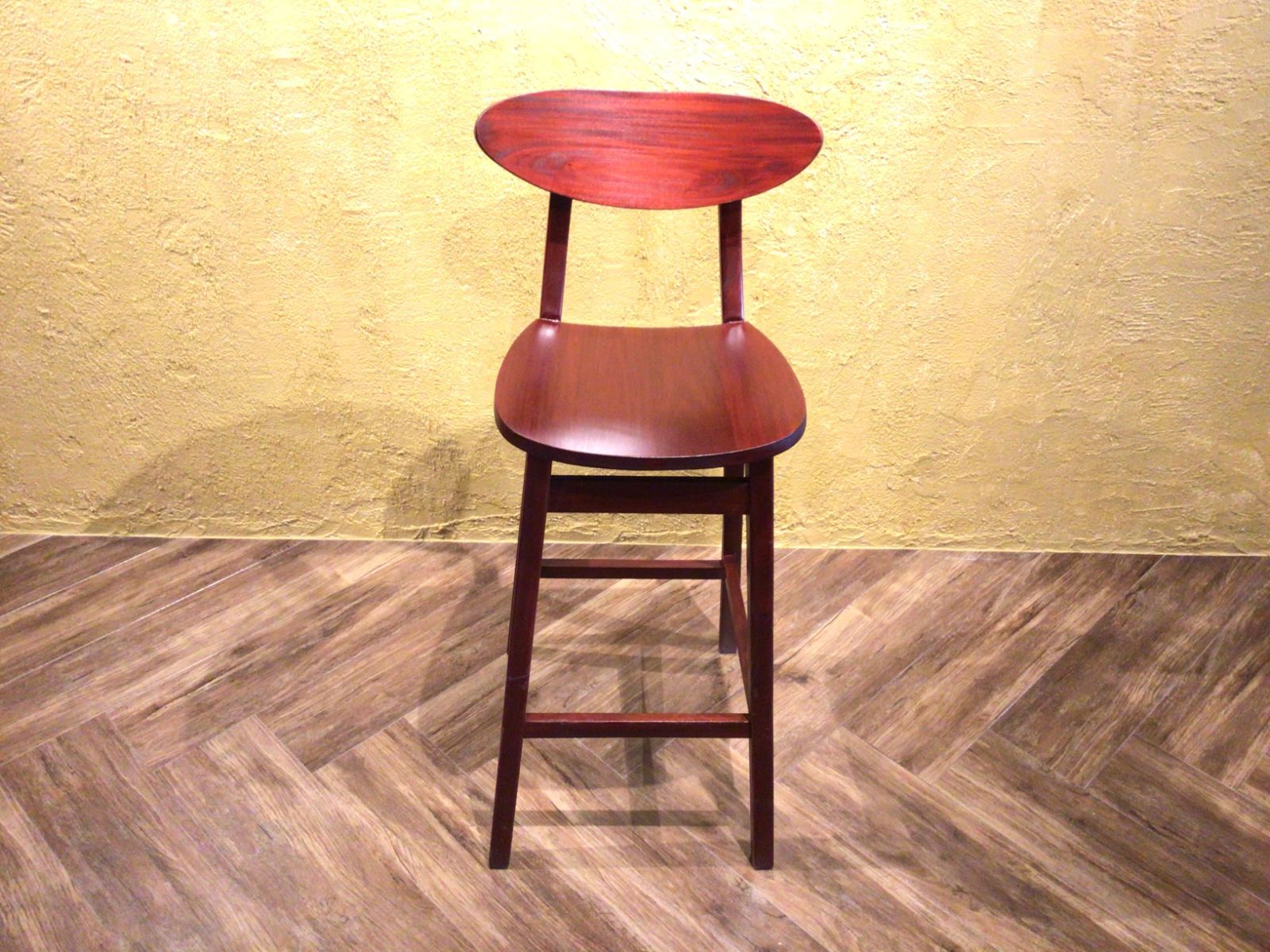 アンティーク調 マホガニー無垢 カウンターチェア ハイスツール cha-402-RMA