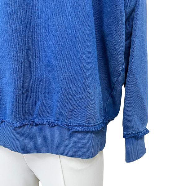 ミュウミュウ MIU MIU スウェットシャツ ロゴパッチ ガーメントダイ ブルー ネイビー コットン XS ユニセックス S5W332