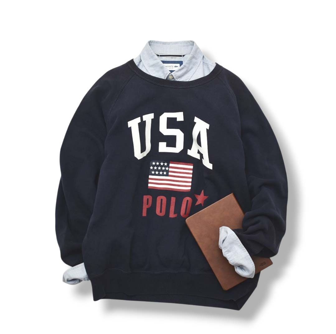 USA 古着 90S ポロバイラルフローレン スウェット トレーナー 星条旗 90s ヴィンテージ ポロ ラルフローレン POLO RALPH LAUREN 星条旗 USA