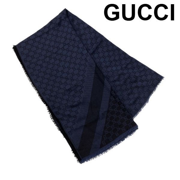 ○ グッチ GUCCI ストール ショール GGモノグラム ジャカード織り 大判