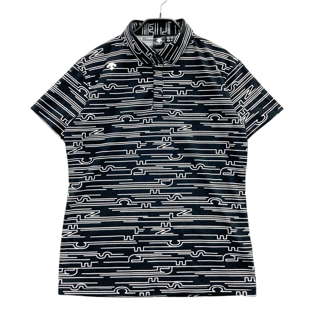 サイズ M DESCENTE GOLF デサントゴルフ 半袖ポロシャツ 総柄 ブラック系 240101538872 ゴルフウェア メンズ ストスト