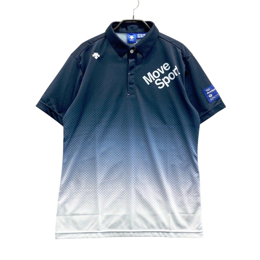 サイズ L DESCENTE GOLF デサントゴルフ 半袖ポロシャツ チェッカー柄 ネイビー系 240101539840 ゴルフウェア メンズ ストスト