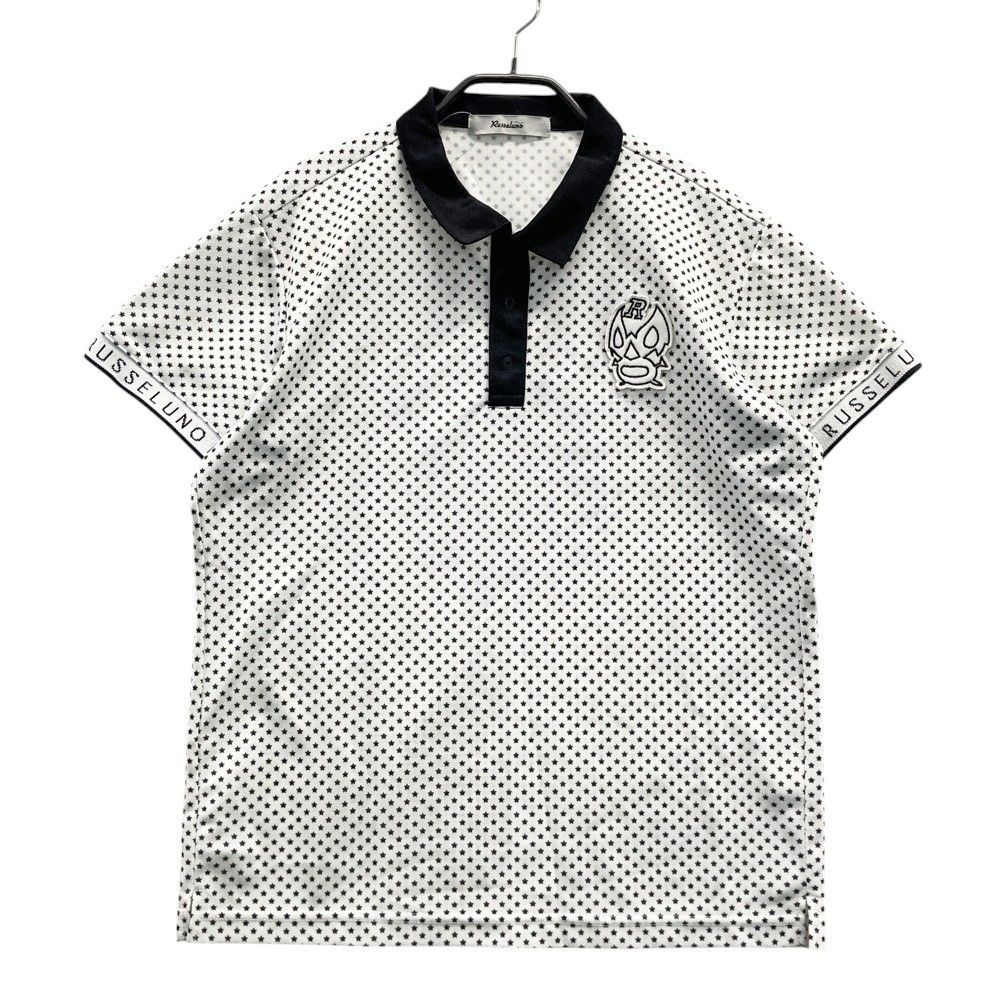 サイズ 4 RUSSELUNO ラッセルノ 半袖ポロシャツ ルチャ 星 総柄 ホワイト系 240101540543 ゴルフウェア メンズ ストスト