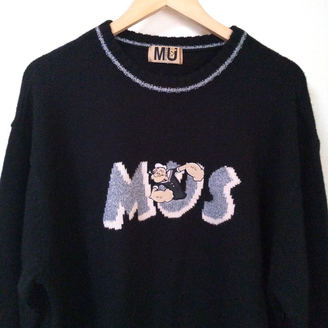 MIEKO UESAKO MU SPORTS ロゴ入り黒ニットセーター Fサイズ - メルカリ