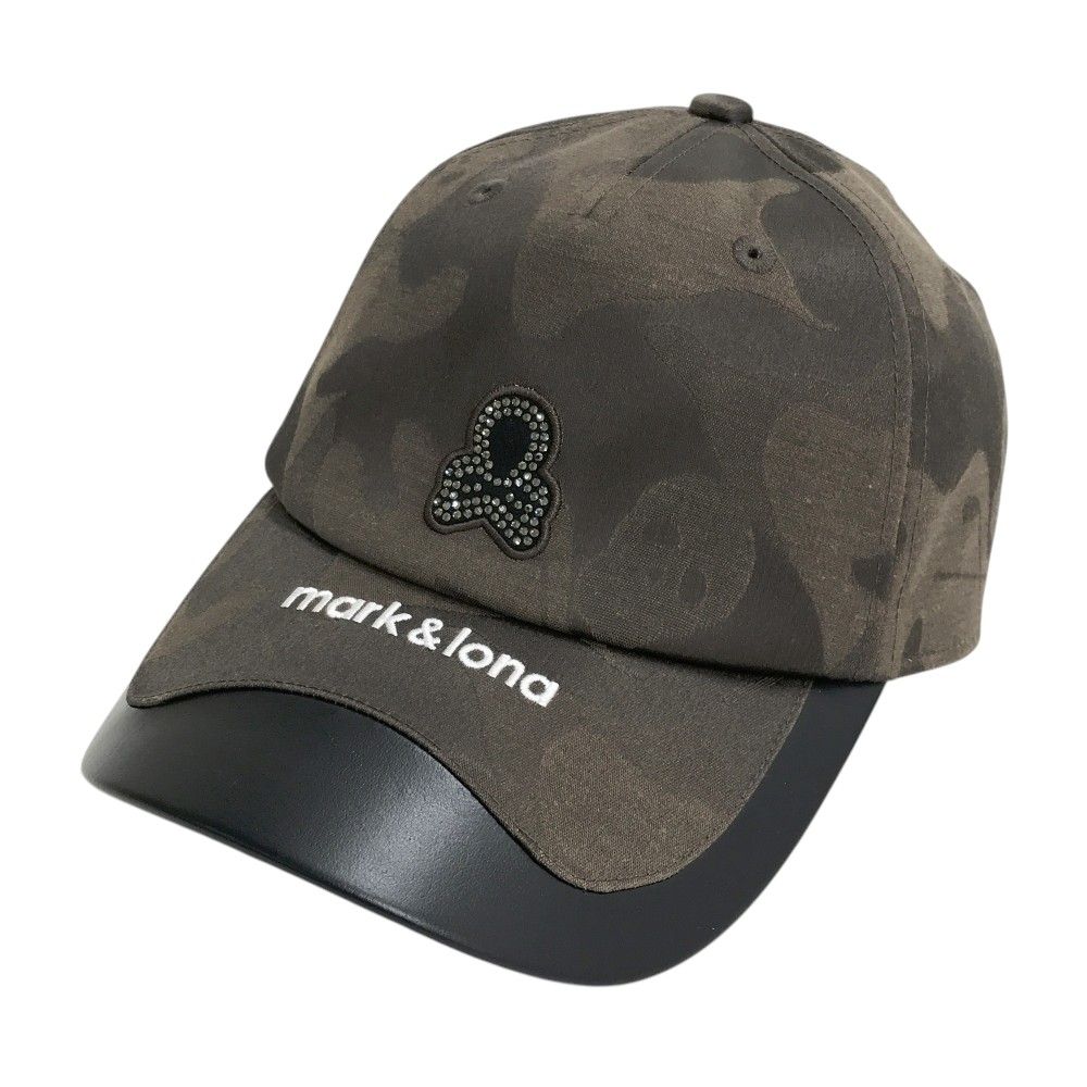 MARK-LONA マークアンドロナ モデル フェイクレザー切替 キャップ スカル カモフラ 迷彩柄 ブラウン系 240101549873 ゴルフウェア ストスト