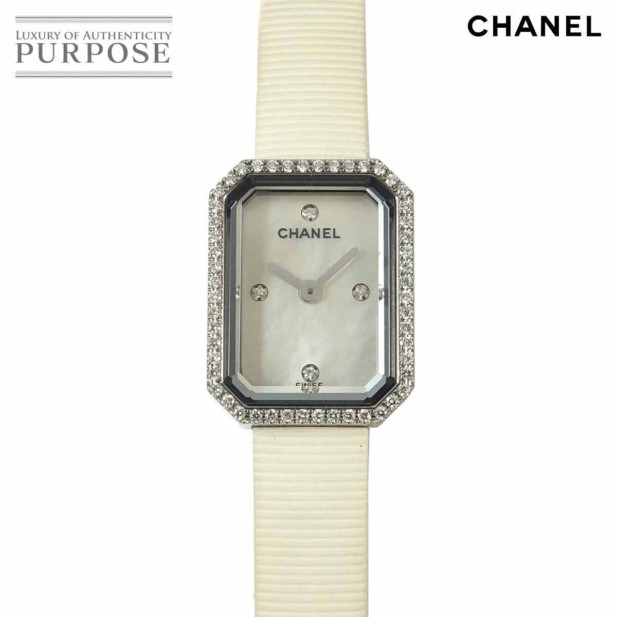 シャネル CHANEL プルミエール H2433 ダイヤベゼル レディース 腕時計 4P ダイヤ ホワイトシェル クォーツ Premiere 90297955