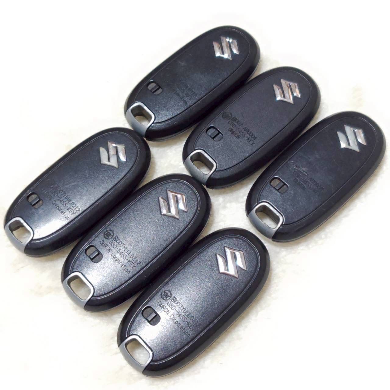 まとめ売り! ! SUZUKI スズキ スマートキー キーレス エントリー システム 純正品 6個 セット 2ボタン スペアキー 鍵付き リモコン セキュリティ ドア ロック 施錠 業販 車 ディーラー 社用車 | M37267jY