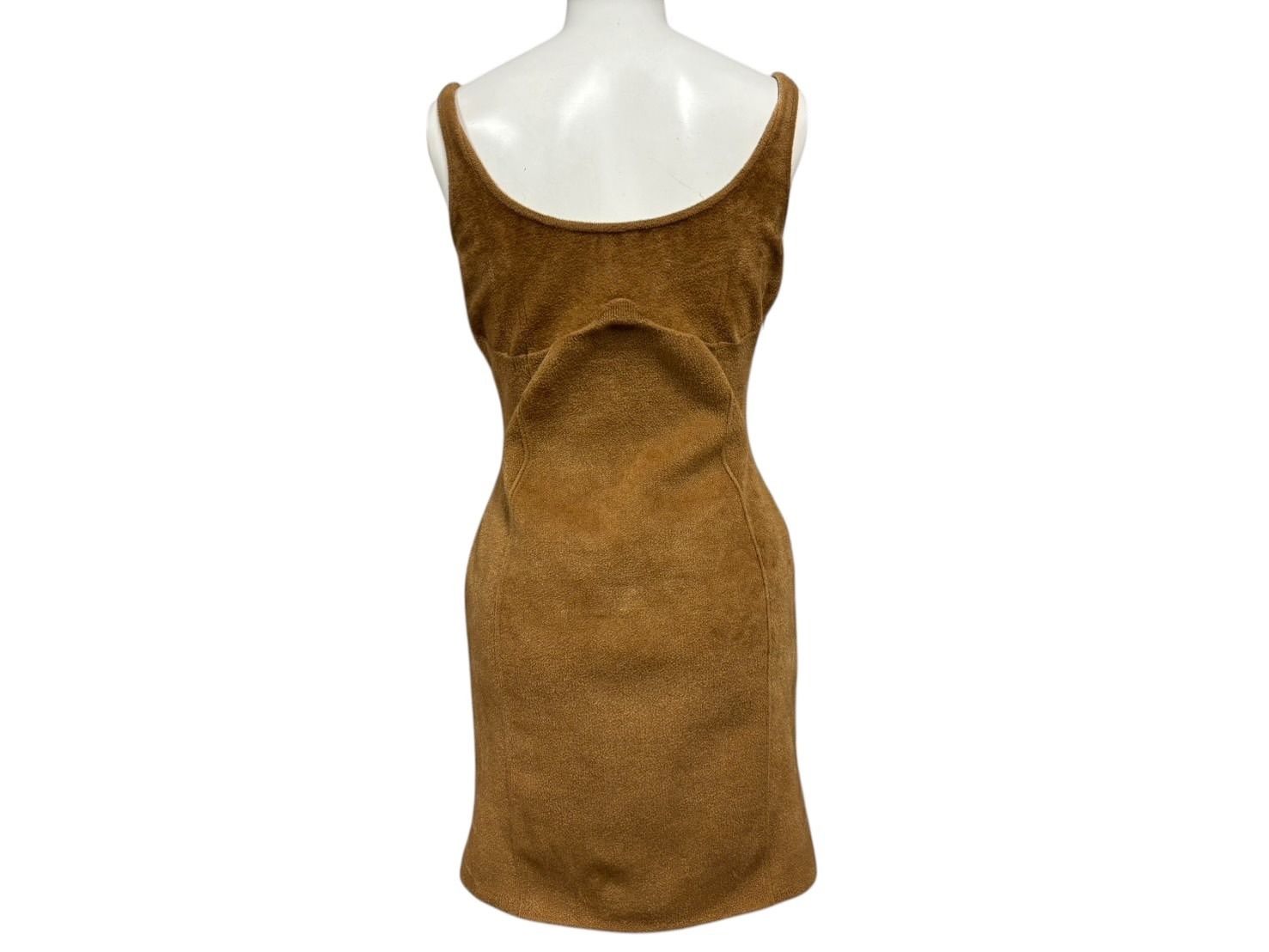 FENDI フェンディ × SKIMS スキムス ノースリーブワンピース FZD922 サイズ40 ブラウン パイル キムカーダシアン 4b008312