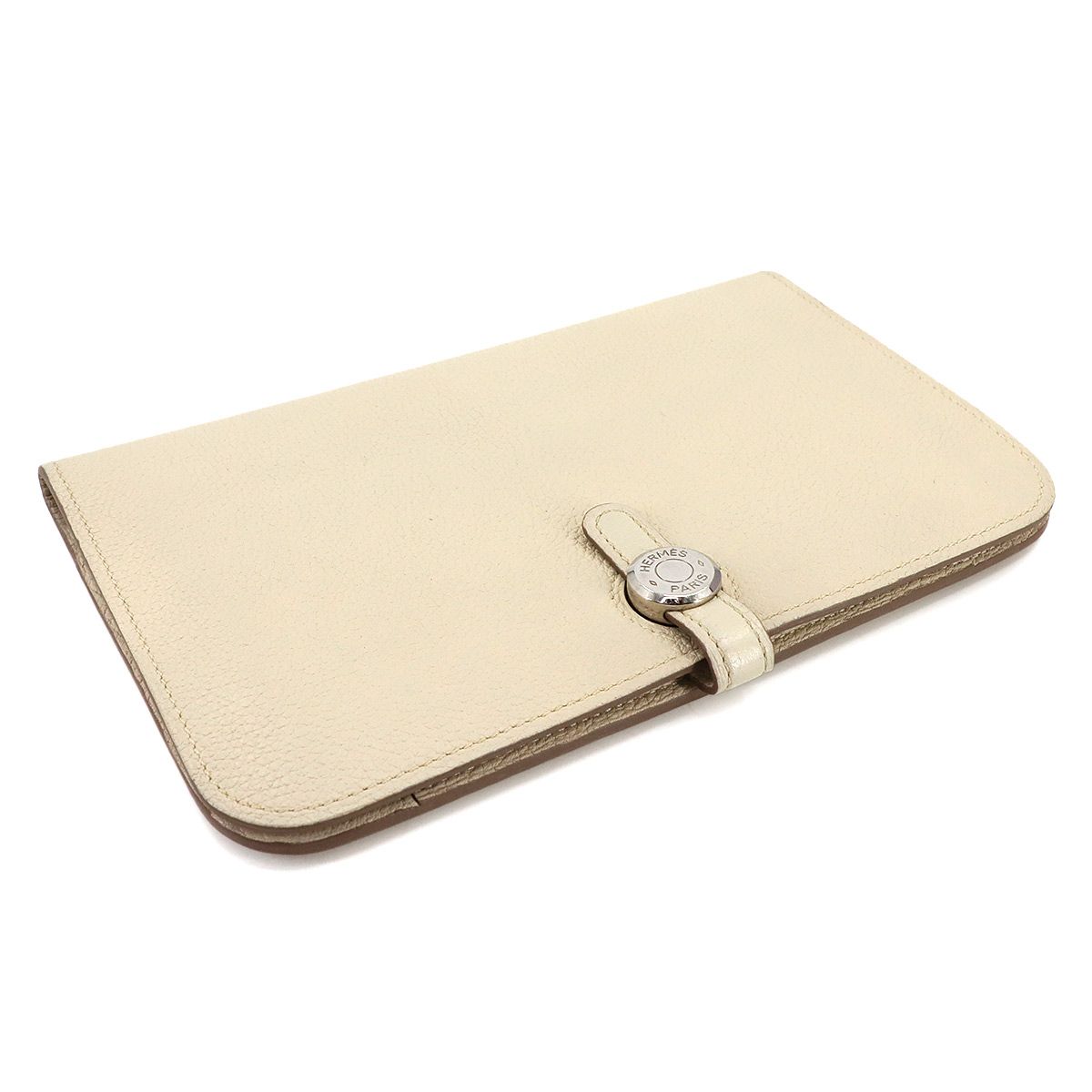 エルメス HERMES ドゴン GM 二つ折り 長財布 トゴ クレ X刻印 シルバー