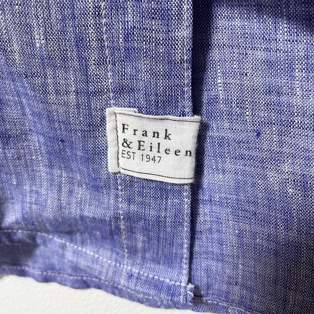 美品✨フランク&アイリーン　バリー　リネンシャツ　青　ブルー　スキッパー　麻 Frank&Eileen フランクアンドアイリーン リネン 麻 長袖 シャツ XXS