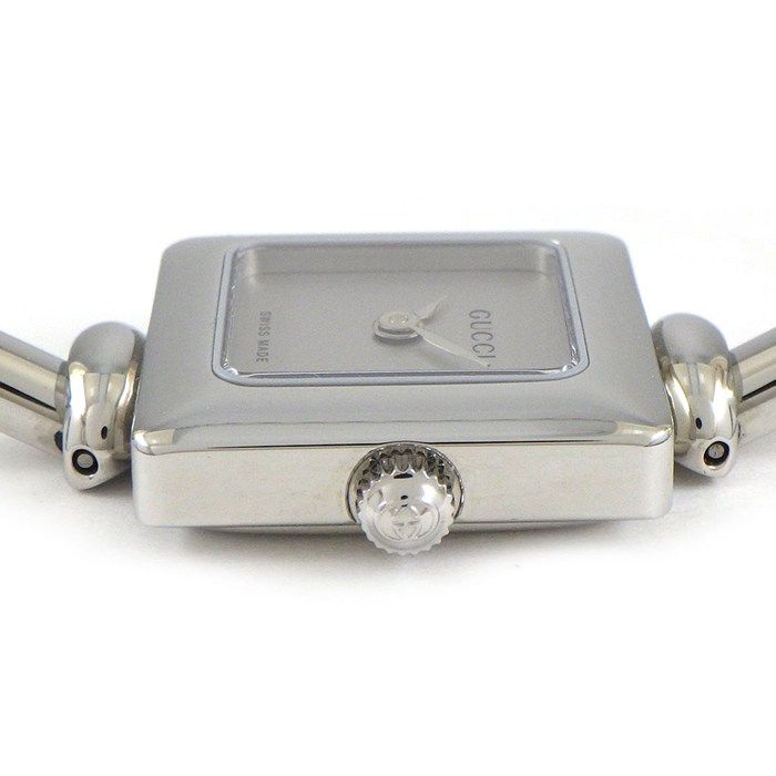 グッチ GUCCI 腕時計 バングルウォッチ 1900L スクエア シルバー文字盤 SS クオーツアナログ