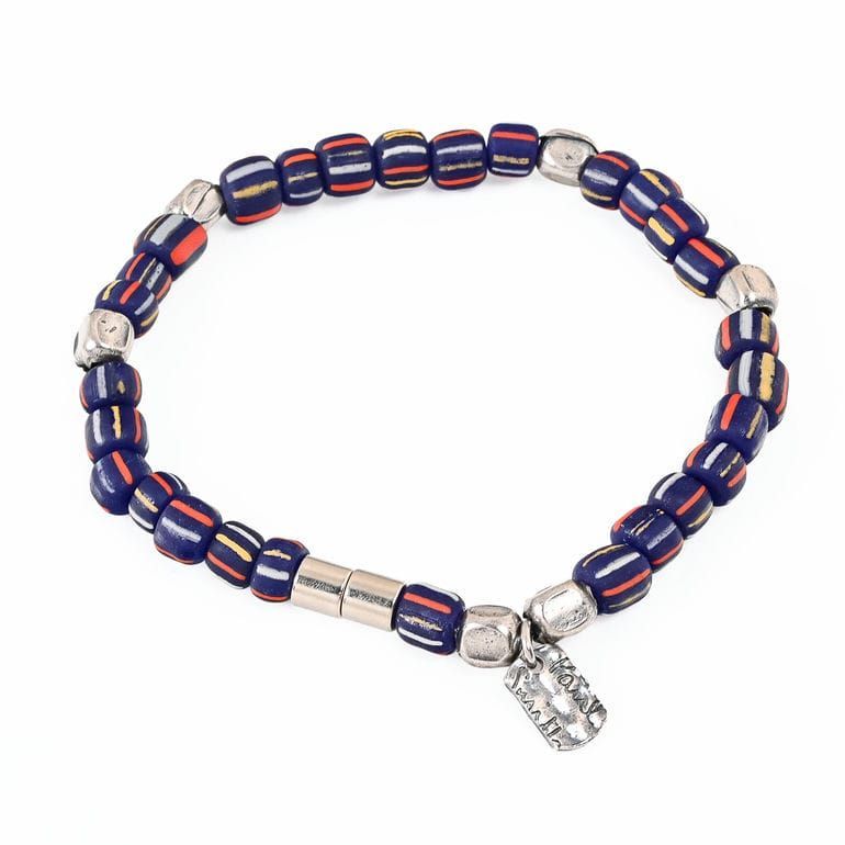 新品 ポールスミス Paul Smith ブレスレット バングル 2025AW ストライプビーズ メンズ ネイビー マルチカラー BRAC PSTRIP 47