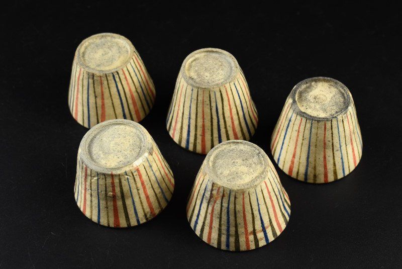 蔵A4776c 古民藝 瀬戸 麦藁手 猪口 五客 酒器 WWW_IBETON_RU